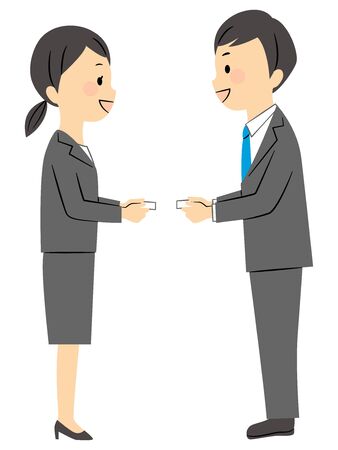 illustration of buisness manner in officeのイラスト素材