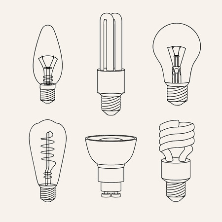 Vector illustration of line lamps.のイラスト素材