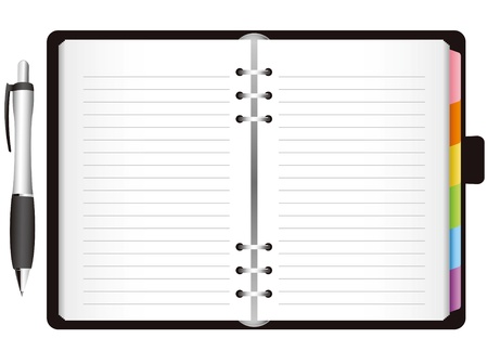 Illustration - diary with colored tabs のイラスト素材