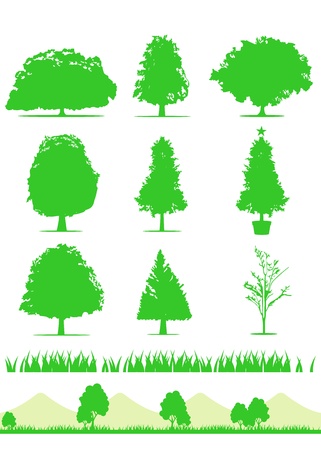 tree icon set vectorのイラスト素材