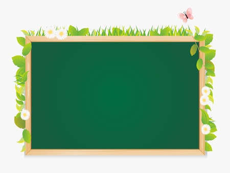 background of leaf and black board frameのイラスト素材