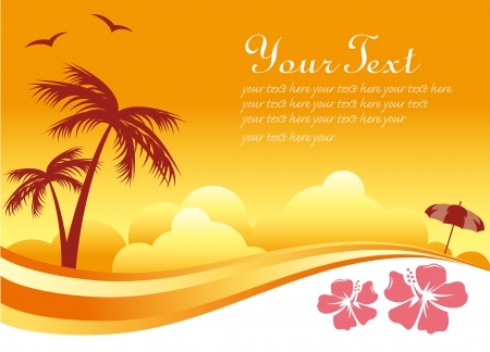 tropical sunset のイラスト素材