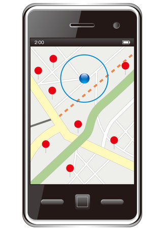 Smart Phone With Gps Mapのイラスト素材 ストックフォト 写真素材のstock Foto ストックドットフォト