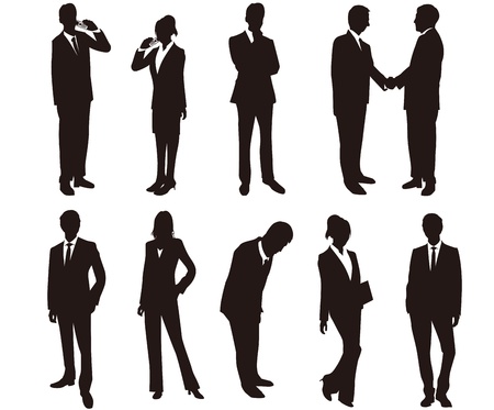 Business woman silhouettes