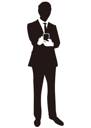 smartphone businessmanのイラスト素材