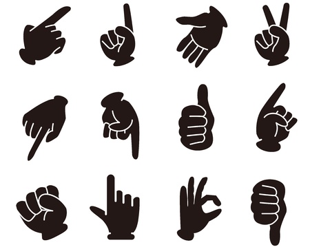 hand finger sign set Vectorのイラスト素材