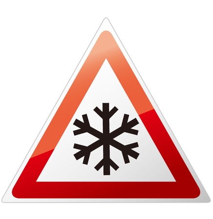 snow ahead warning sign のイラスト素材