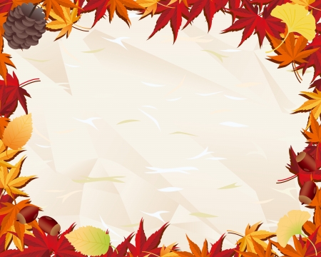 Autumn leaf   old paper のイラスト素材