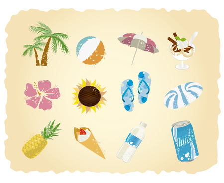 summer icon set Vector のイラスト素材