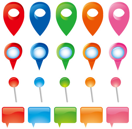 Map Pins Markers Setのイラスト素材