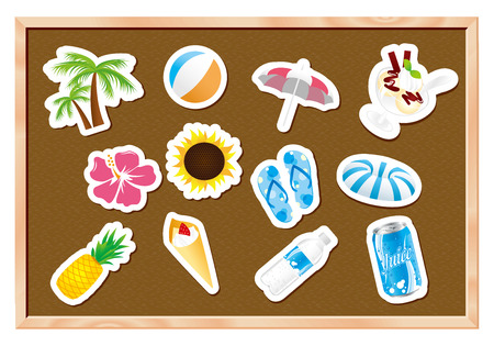 summer icon setのイラスト素材