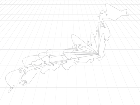 japan Map Network Vectorのイラスト素材