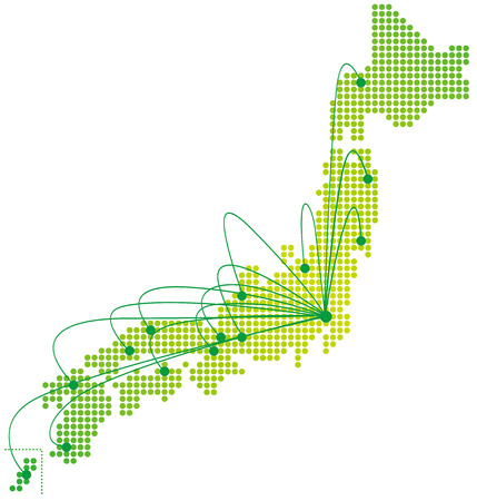 japan Map Network Vectorのイラスト素材