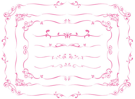 decorative gold frame set Vectorのイラスト素材
