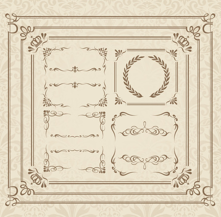 decorative gold frame set Vectorのイラスト素材