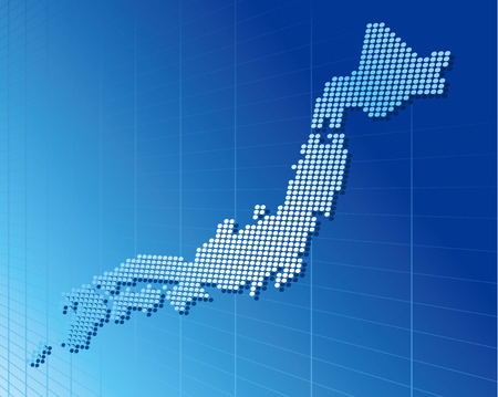 japan Map Network Vectorのイラスト素材