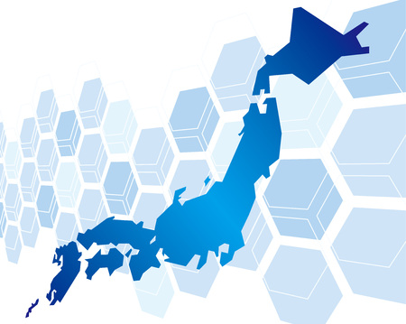 japan Map Network Vectorのイラスト素材