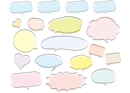 Hand-drawn speech bubbles set Vectorのイラスト素材