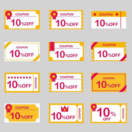 coupon voucher discount ticket vectorのイラスト素材