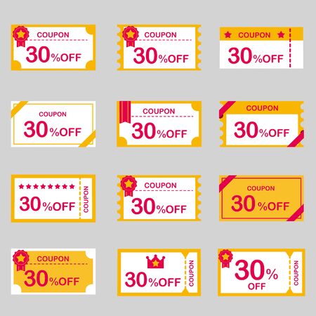 coupon voucher discount ticket vectorのイラスト素材