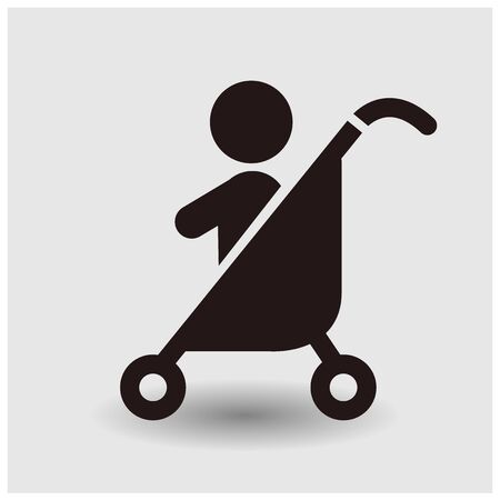 stroller icon baby push vectorのイラスト素材