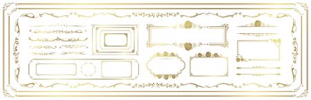 decorative gold frame set Vectorのイラスト素材