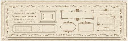 decorative gold frame set Vectorのイラスト素材