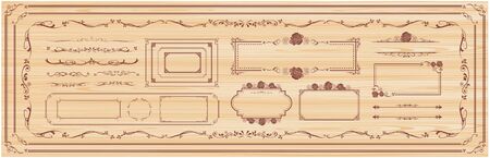 decorative gold frame set Vectorのイラスト素材