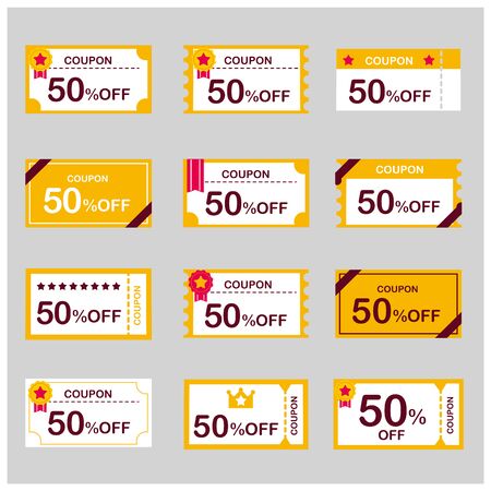 coupon voucher discount ticket vectorのイラスト素材