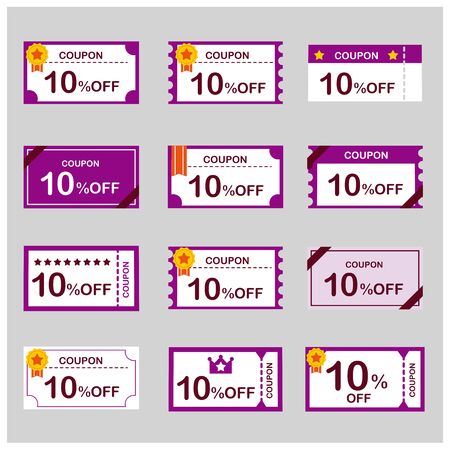 coupon voucher discount ticket vectorのイラスト素材