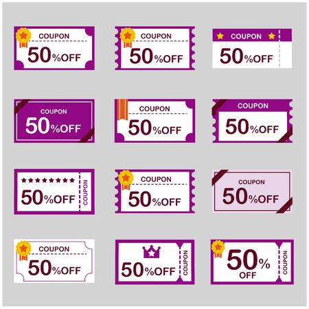 coupon voucher discount ticket vectorのイラスト素材