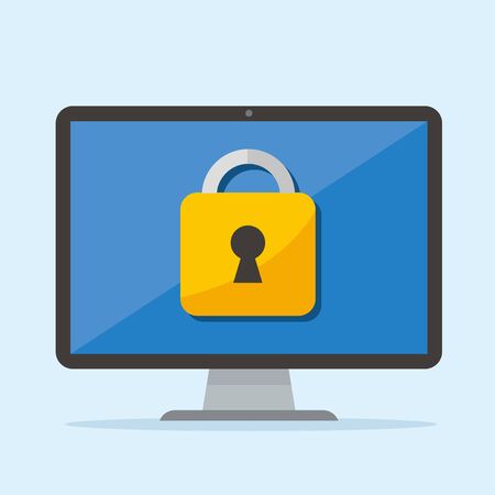 secure flat icon illustration vectorのイラスト素材
