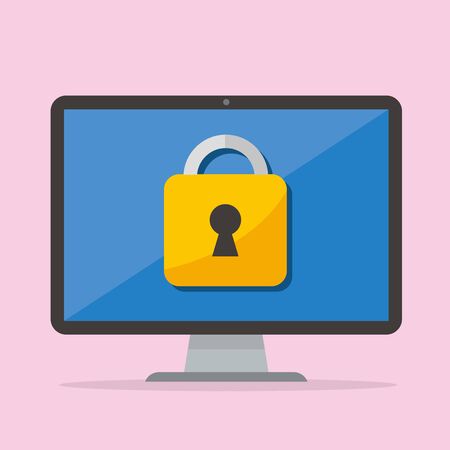 secure flat icon illustration vectorのイラスト素材