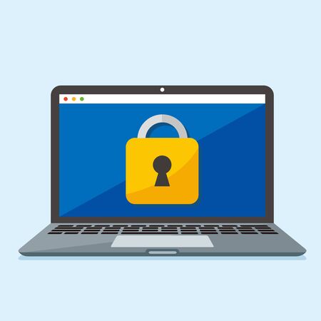 secure flat icon illustration vectorのイラスト素材