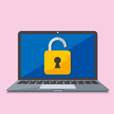 secure flat icon illustration vectorのイラスト素材