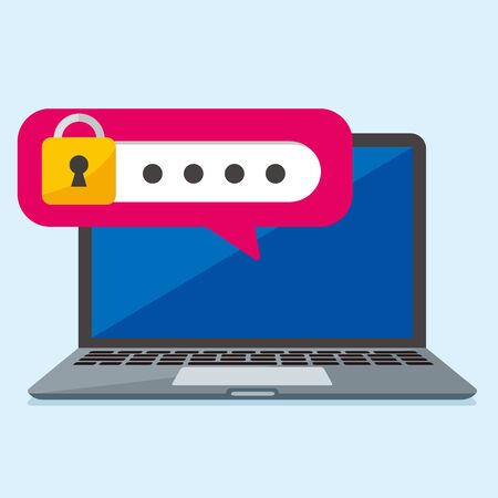 secure flat icon illustration vectorのイラスト素材