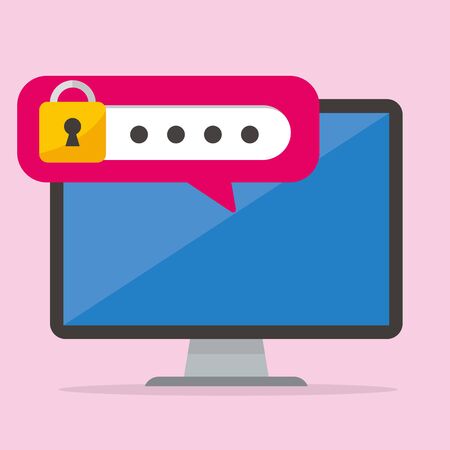 secure flat icon illustration vectorのイラスト素材