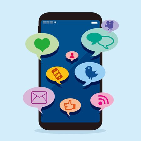 Smartphone SNS web icons vectorのイラスト素材