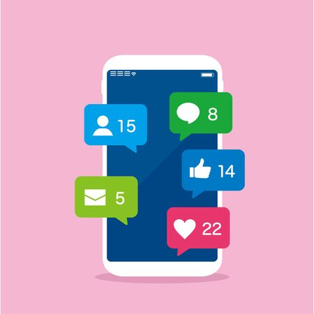 Smartphone SNS web icons vectorのイラスト素材