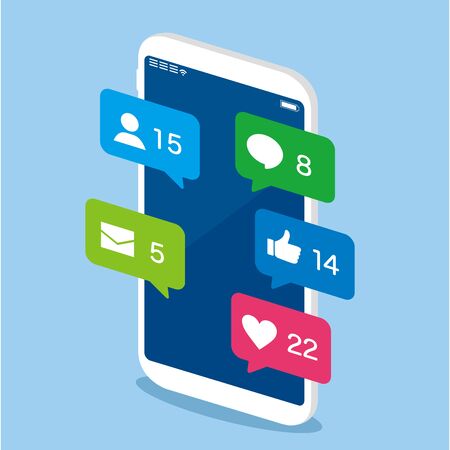 Smartphone SNS web icons vectorのイラスト素材