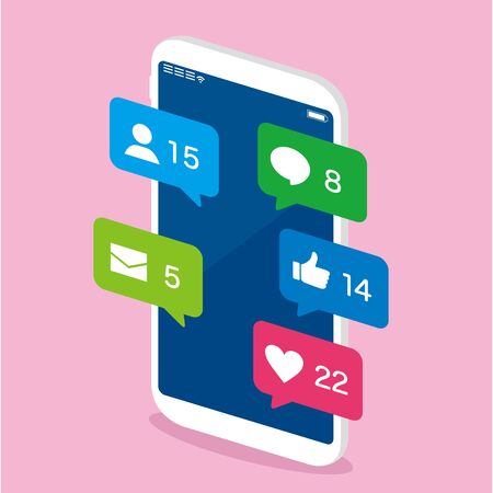 Smartphone SNS web icons vectorのイラスト素材