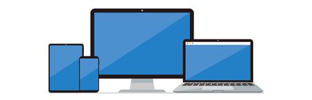 pc laptop tablet smartphone vector illustrationのイラスト素材