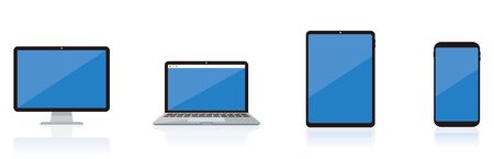 pc laptop tablet smartphone vector illustrationのイラスト素材