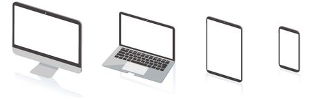 pc laptop tablet smartphone vector illustrationのイラスト素材