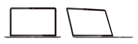 pc laptop vector isolated blank screenのイラスト素材