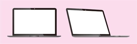 pc laptop vector isolated blank screenのイラスト素材