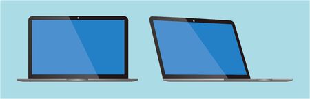 pc laptop vector isolated blank screenのイラスト素材