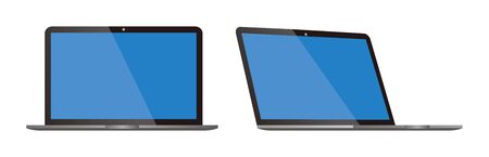 pc laptop vector isolated blank screenのイラスト素材