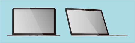 pc laptop vector isolated blank screenのイラスト素材