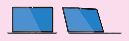 pc laptop vector isolated blank screenのイラスト素材